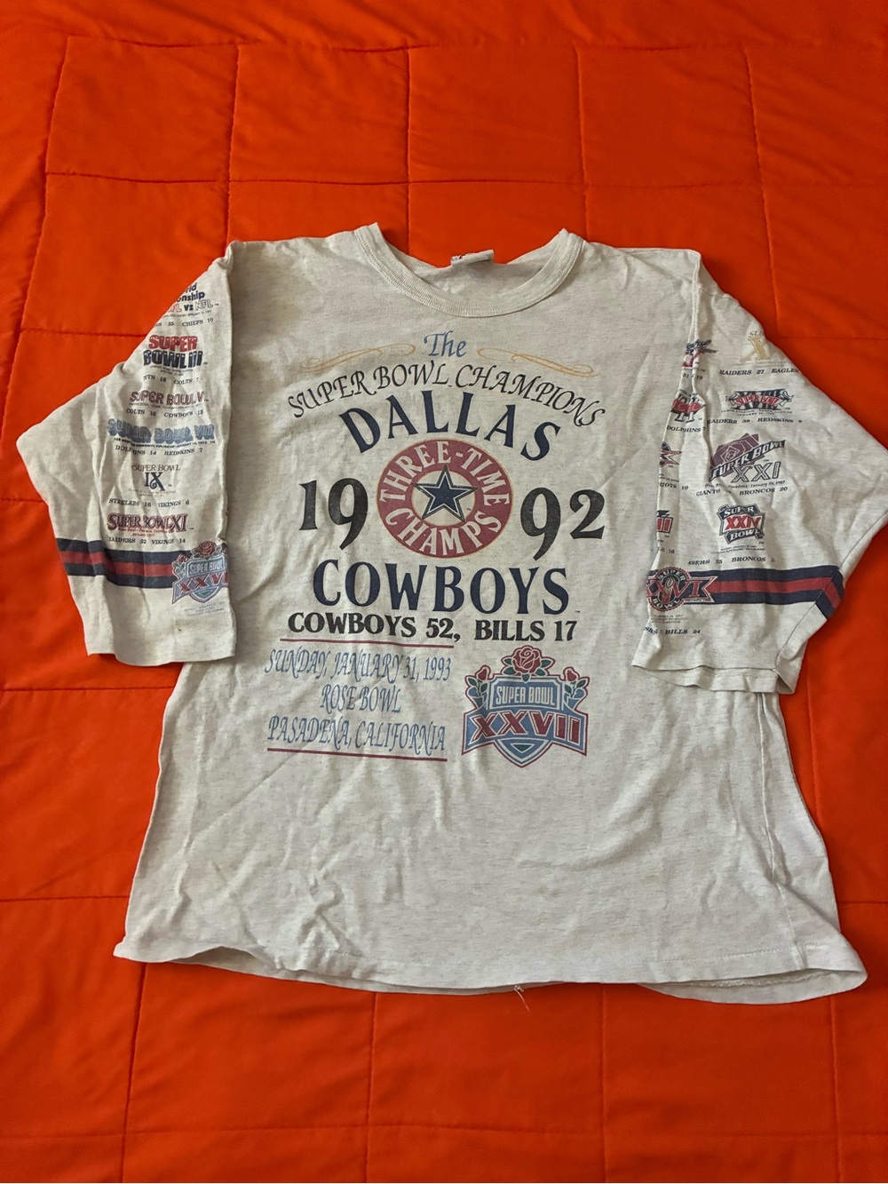 Vintage Dallas Cowboys T Shirt Mens Large Superbowl XXVII Champs 1993